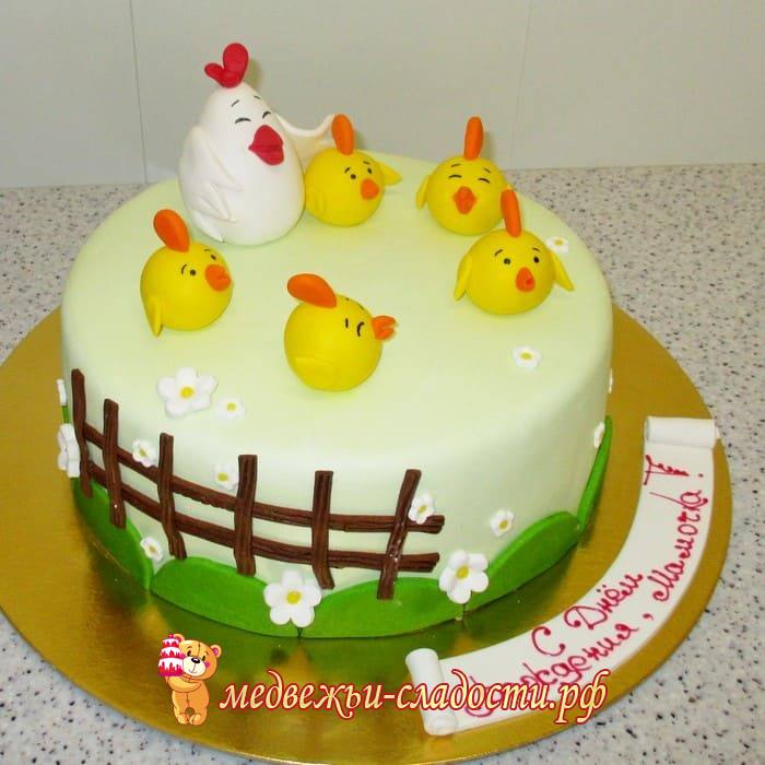 Торт маме на день рождения Курица с цыплятами